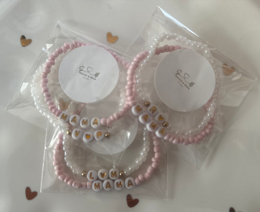 Mama & Initial Bracelet set