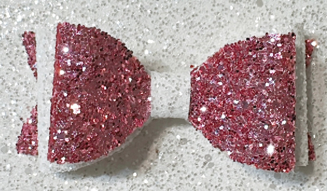 Christmas-Pink & White Sparkle Bow