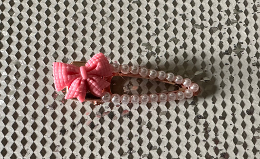 Bow Clip-Bright Pink